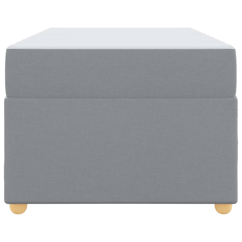 Bettgestell mit Matratze Hellgrau 90 x 200 cm Stoff