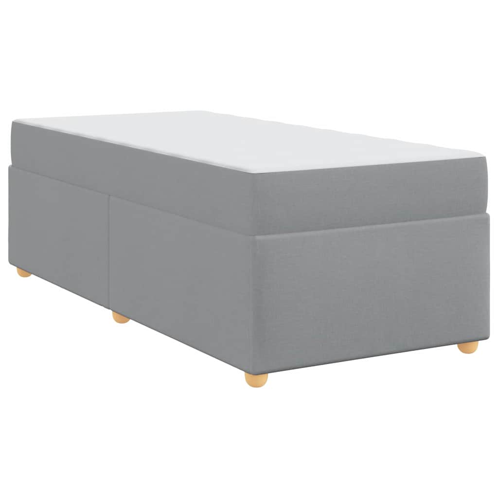 Bettgestell mit Matratze Hellgrau 100 x 200 cm Stoff