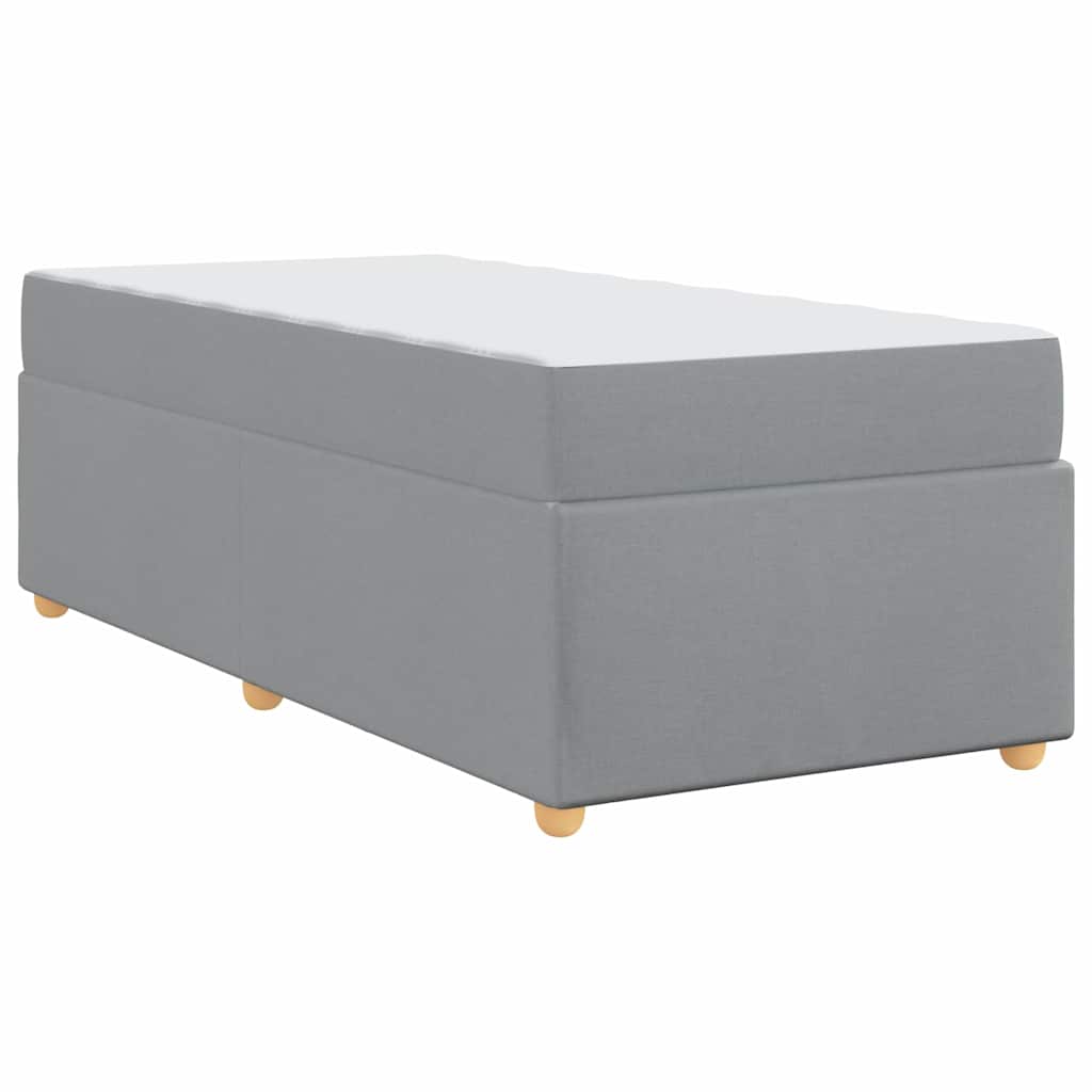 Bettgestell mit Matratze Hellgrau 100 x 200 cm Stoff