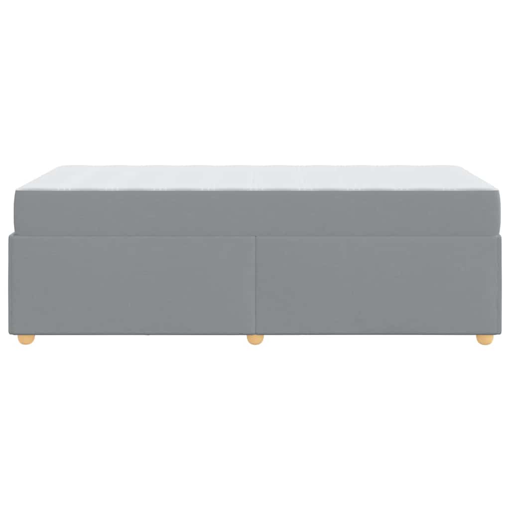 Bettgestell mit Matratze Hellgrau 100 x 200 cm Stoff