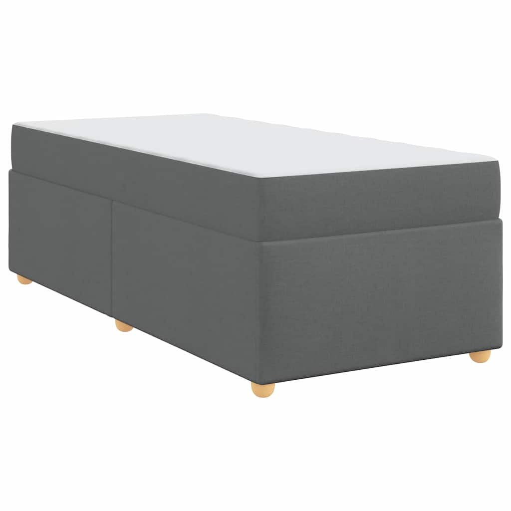 Bettgestell mit Matratze Dunkelgrau 100 x 200 cm Stoff