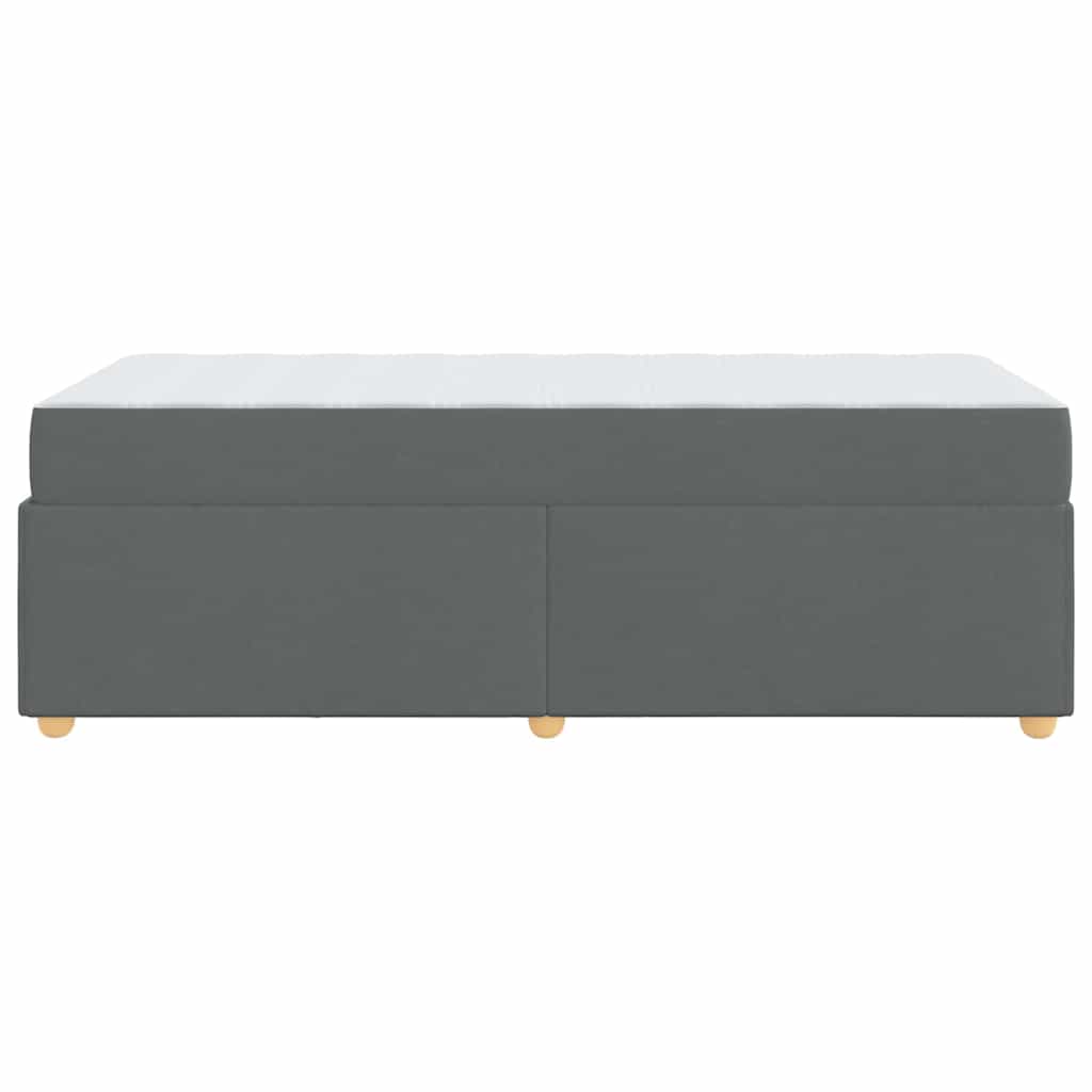 Bettgestell mit Matratze Dunkelgrau 100 x 200 cm Stoff