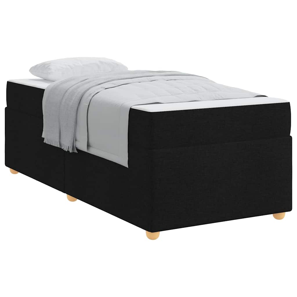 Bettgestell mit Matratze Schwarz 100 x 200 cm Stoff