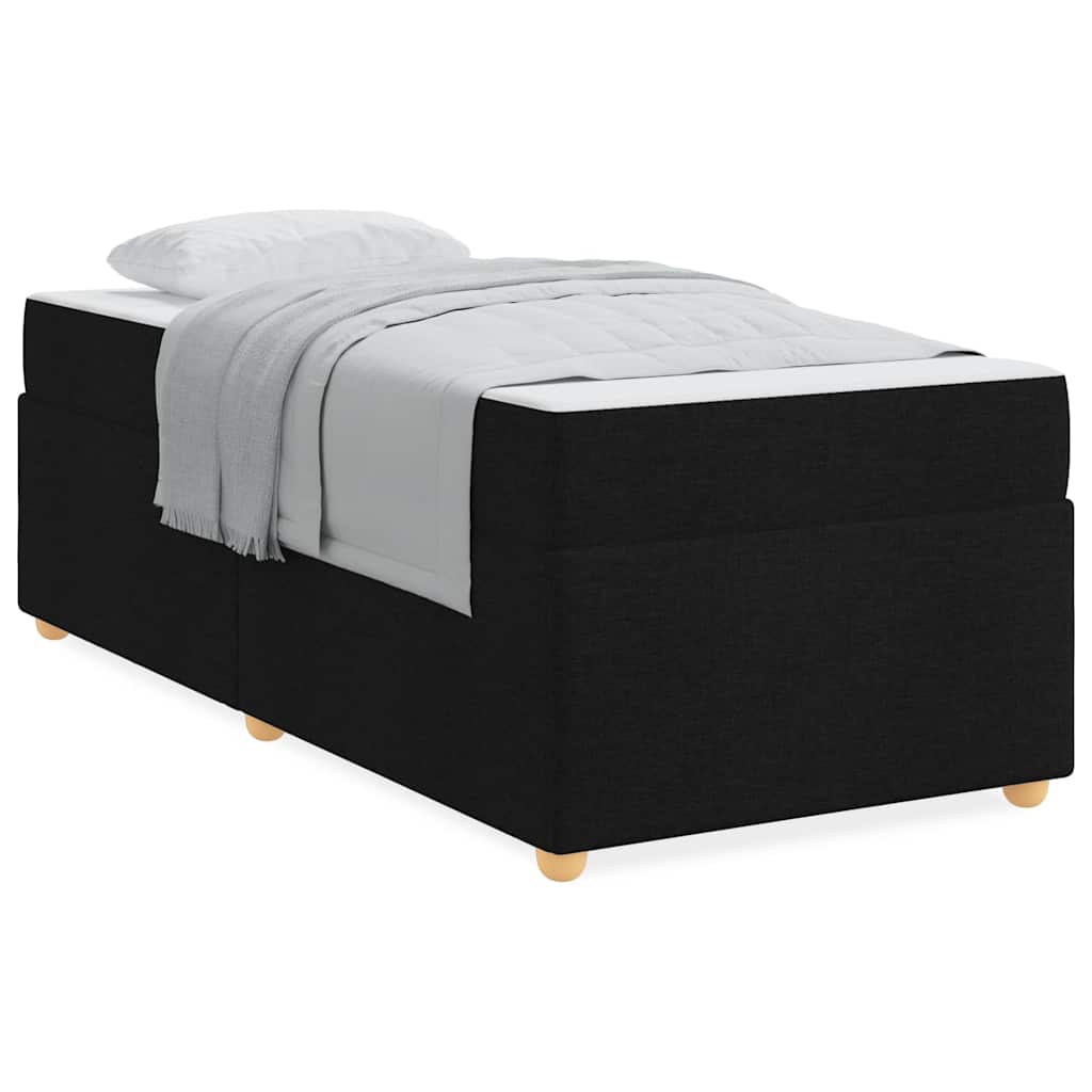 Bettgestell mit Matratze Schwarz 100 x 200 cm Stoff