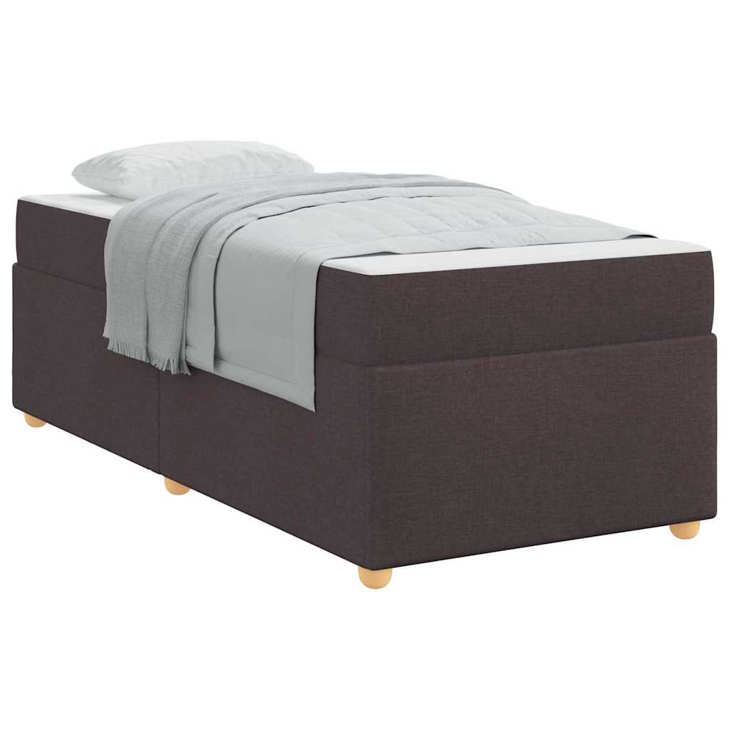 Bettgestell mit Matratze Dunkelbraun 100 x 200 cm Stoff
