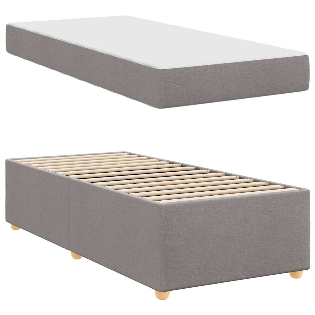 Bettgestell mit Matratze Taupe 100 x 200 cm Stoff