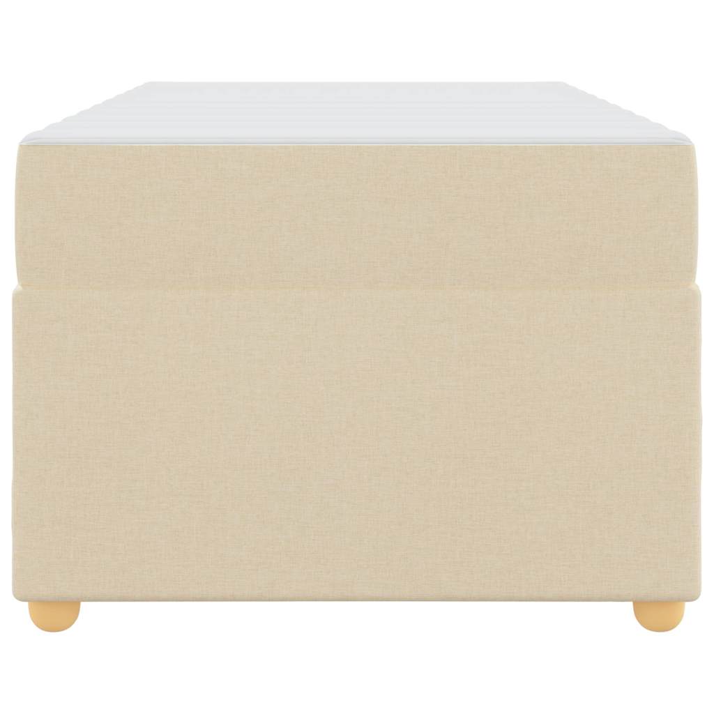 Bettgestell mit Matratze Creme 100 x 200 cm Stoff