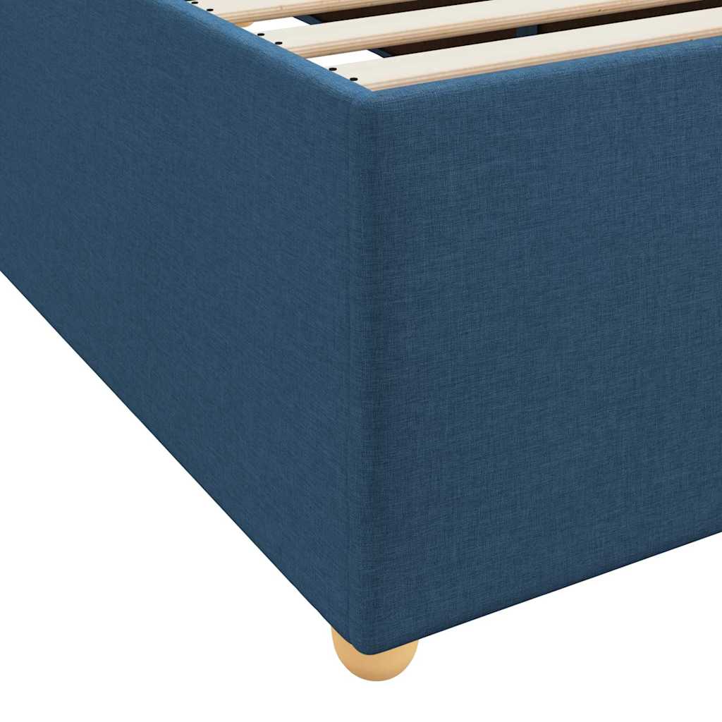 Bettgestell mit Matratze Blau 100 x 200 cm Stoff
