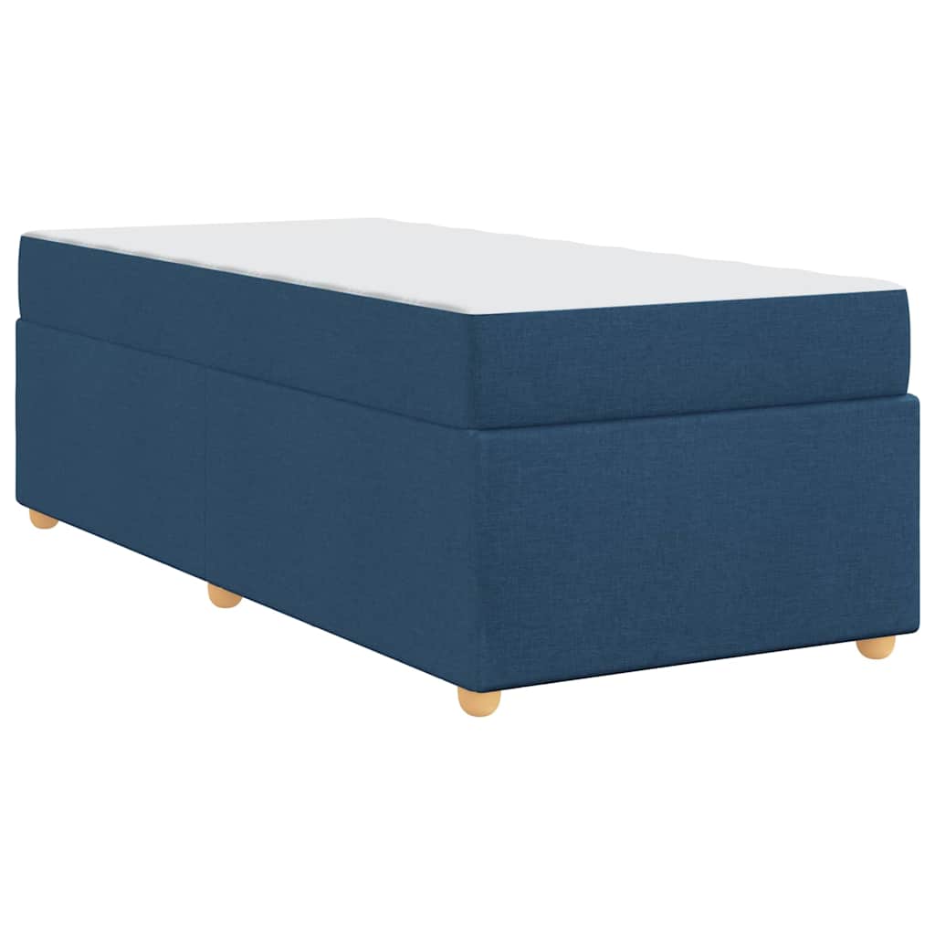 Bettgestell mit Matratze Blau 100 x 200 cm Stoff