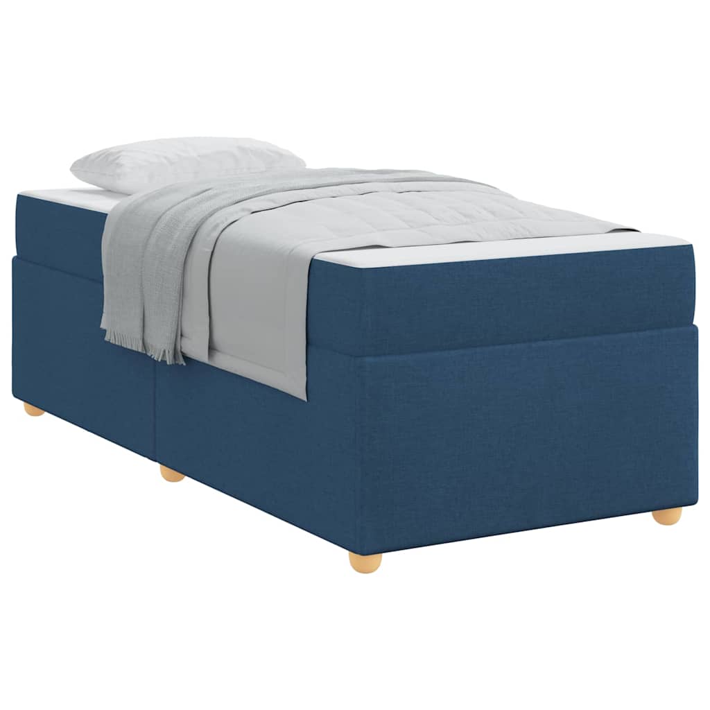 Bettgestell mit Matratze Blau 100 x 200 cm Stoff