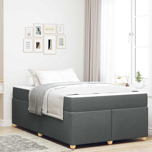 Bettgestell mit Matratze Dunkelgrau 120 x 190 cm Stoff