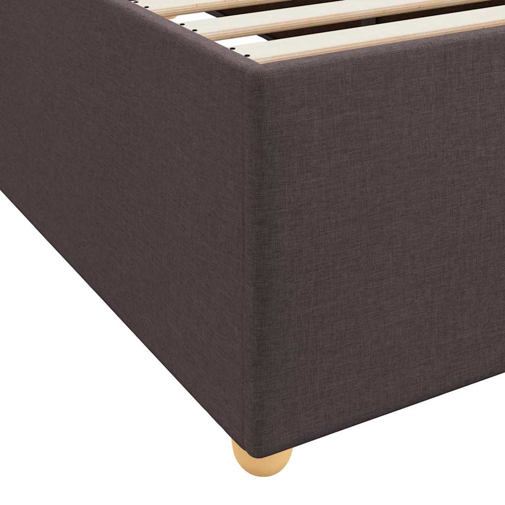 Bettgestell mit Matratze Dunkelbraun 120 x 190 cm Stoff