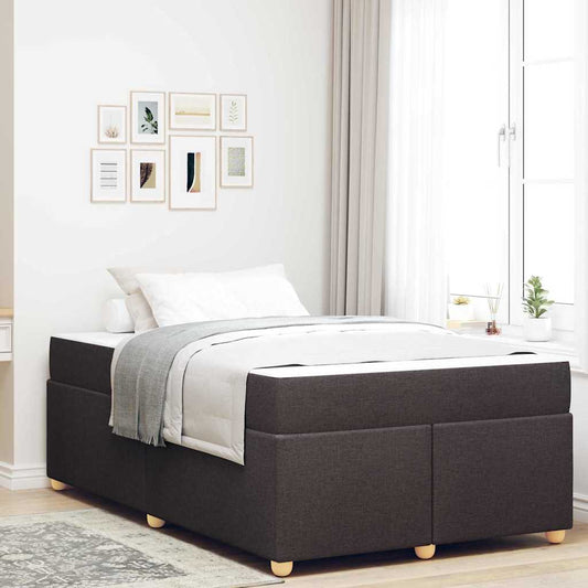 Bettgestell mit Matratze Dunkelbraun 120 x 190 cm Stoff