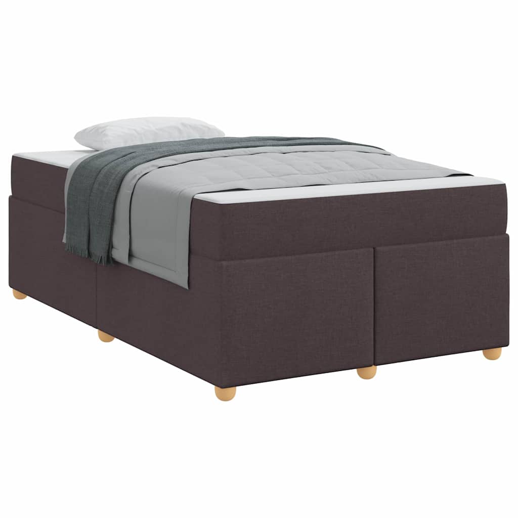 Bettgestell mit Matratze Dunkelbraun 120 x 190 cm Stoff