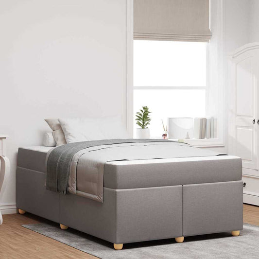 Bettgestell mit Matratze Taupe 120 x 190 cm Stoff
