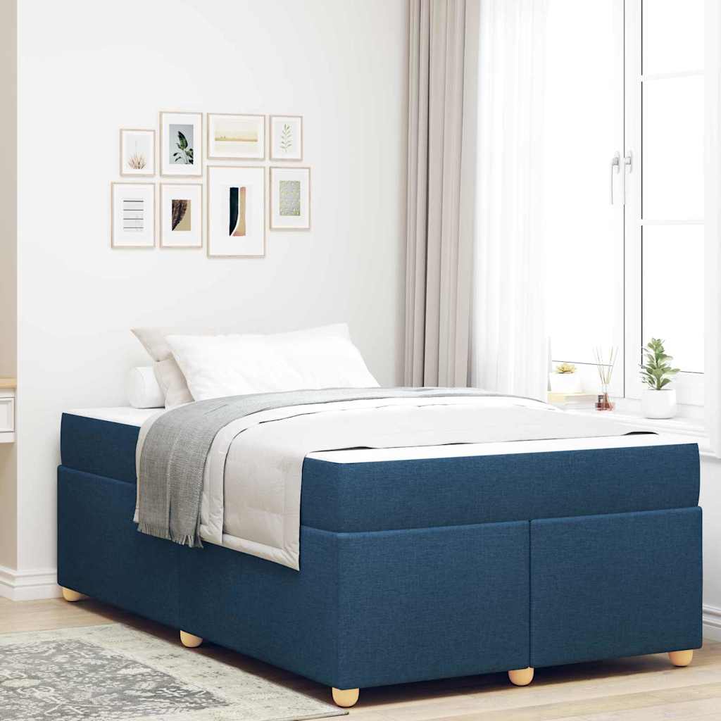 Bettgestell mit Matratze Blau 120 x 190 cm Stoff