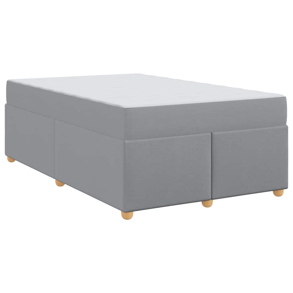 Bettgestell mit Matratze Hellgrau 120 x 200 cm Stoff