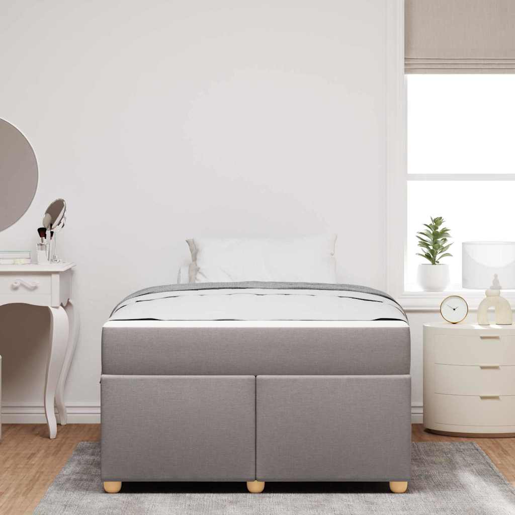 Bettgestell mit Matratze Taupe 120 x 200 cm Stoff