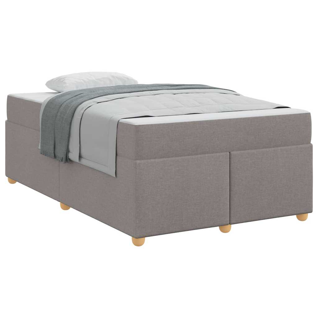 Bettgestell mit Matratze Taupe 120 x 200 cm Stoff