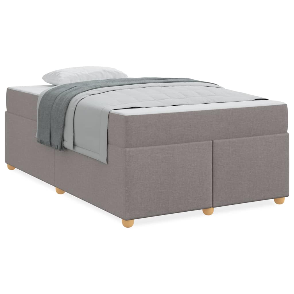 Bettgestell mit Matratze Taupe 120 x 200 cm Stoff
