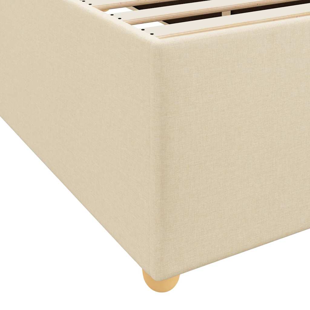 Bettgestell mit Matratze Creme 120 x 200 cm Stoff