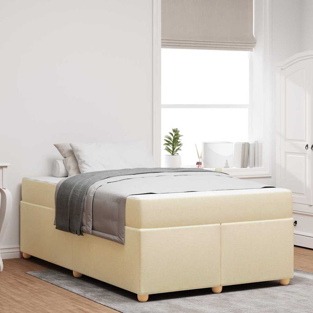 Bettgestell mit Matratze Creme 120 x 200 cm Stoff