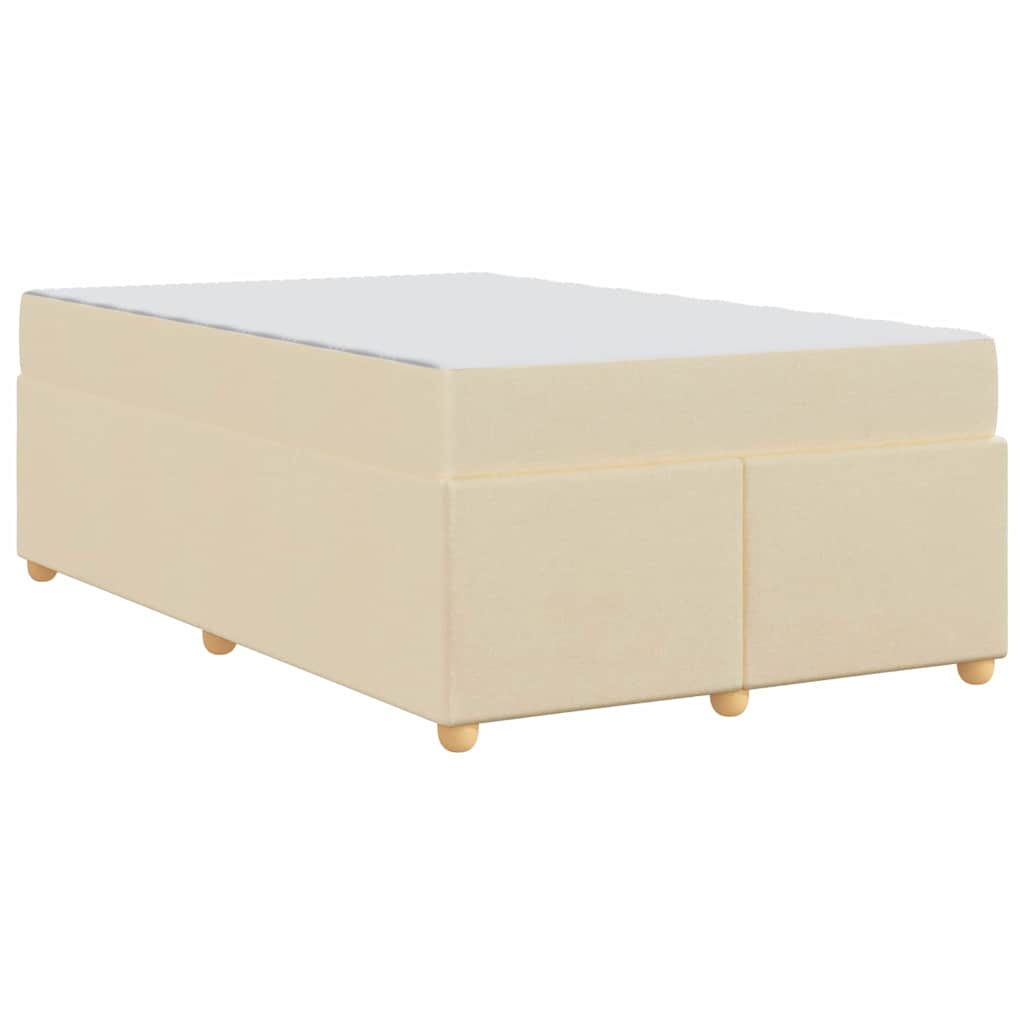 Bettgestell mit Matratze Creme 120 x 200 cm Stoff
