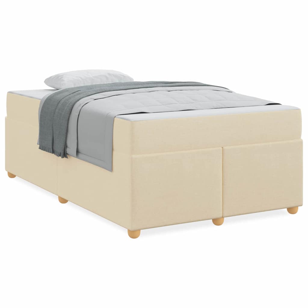 Bettgestell mit Matratze Creme 120 x 200 cm Stoff