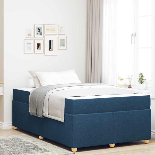 Bettgestell mit Matratze Blau 120 x 200 cm Stoff