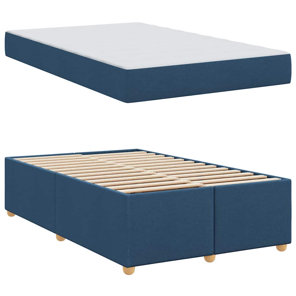 Bettgestell mit Matratze Blau 120 x 200 cm Stoff