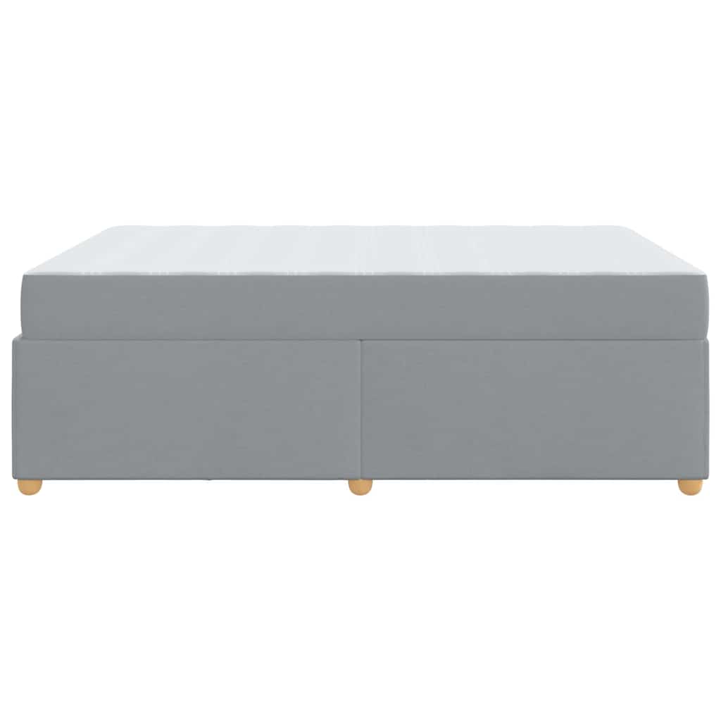 Bettgestell mit Matratze Hellgrau 140 x 200 cm Stoff