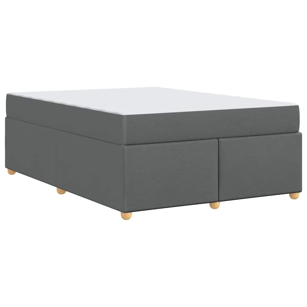 Bettgestell mit Matratze Dunkelgrau 140 x 200 cm Stoff