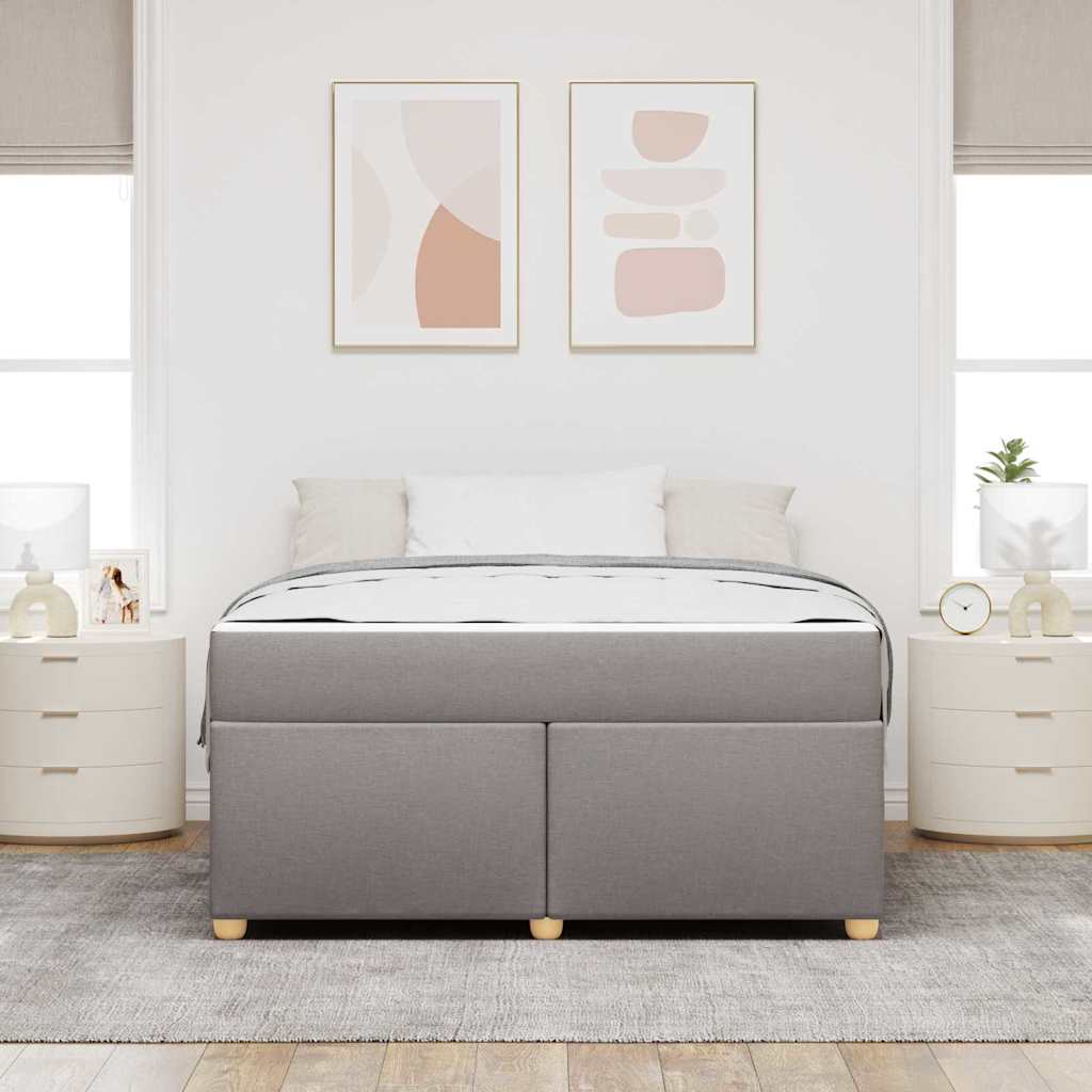 Bettgestell mit Matratze Taupe 140 x 200 cm Stoff