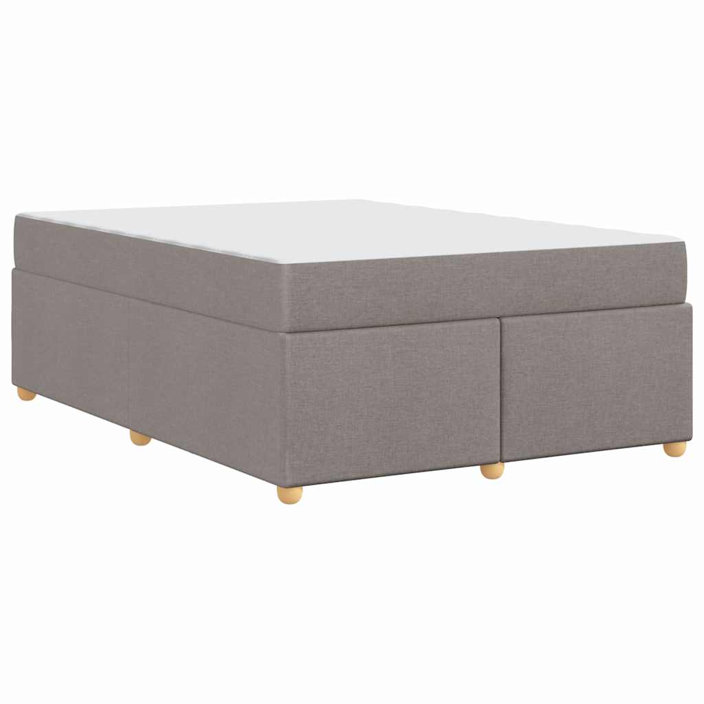 Bettgestell mit Matratze Taupe 140 x 200 cm Stoff