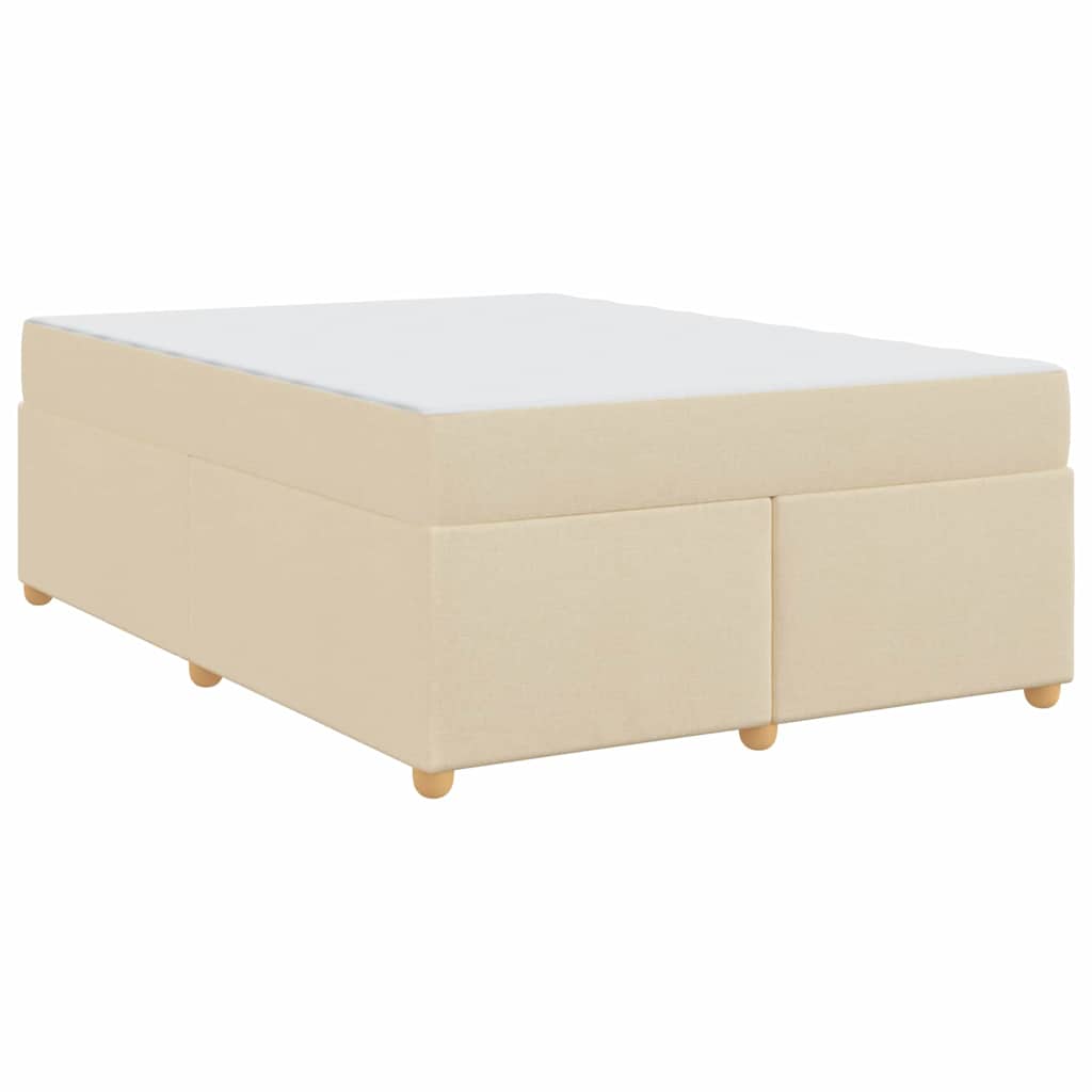 Bettgestell mit Matratze Creme 140 x 200 cm Stoff
