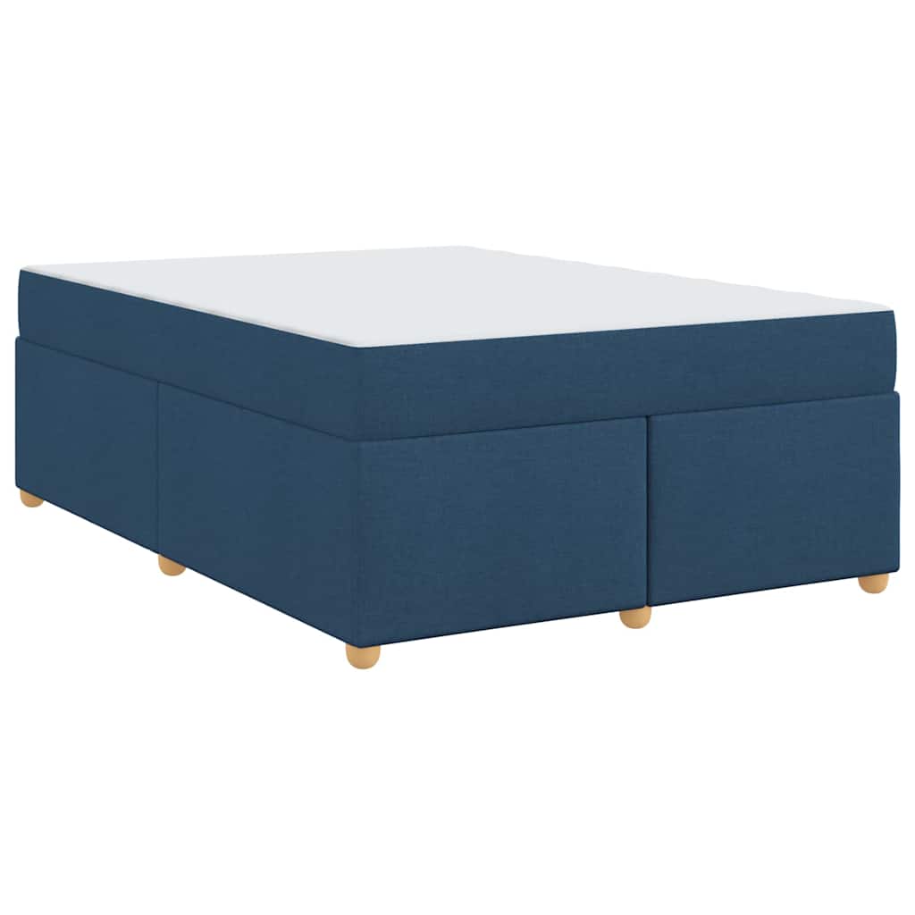 Bettgestell mit Matratze Blau 140 x 200 cm Stoff