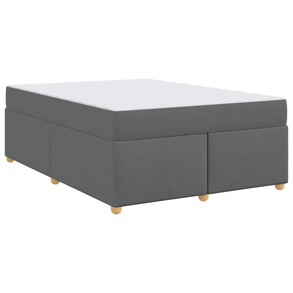 Bettgestell mit Matratze Dunkelgrau 160 x 200 cm Stoff