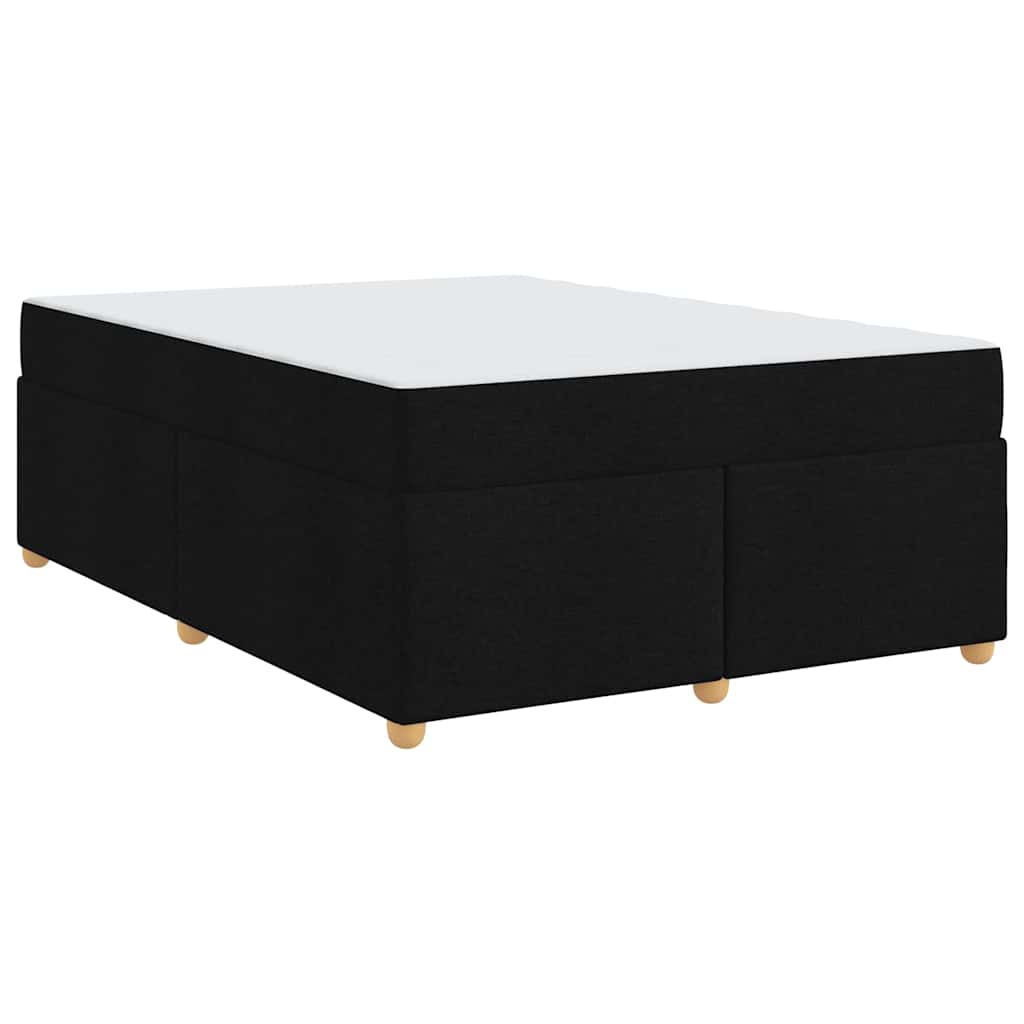 Bettgestell mit Matratze Schwarz 160 x 200 cm Stoff
