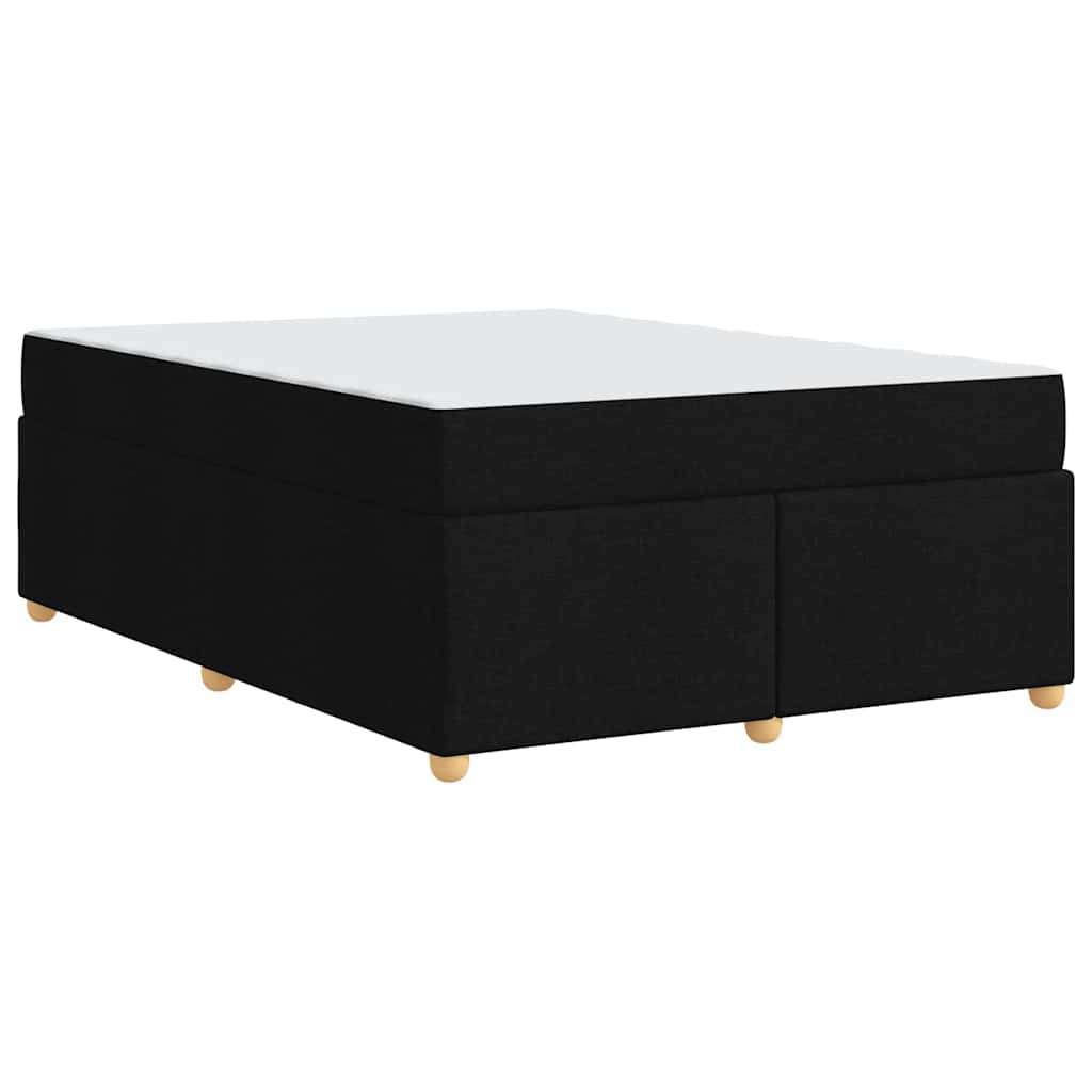 Bettgestell mit Matratze Schwarz 160 x 200 cm Stoff