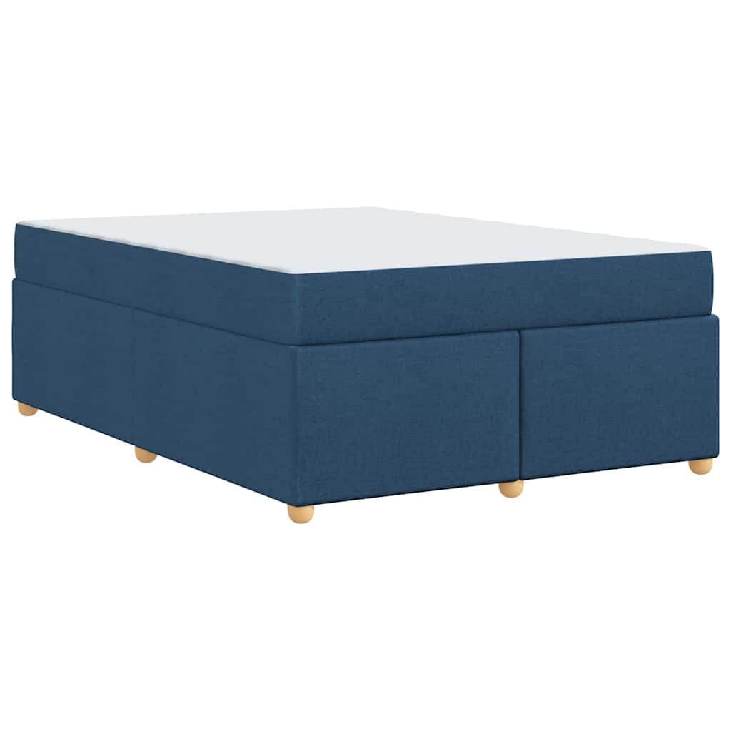 Bettgestell mit Matratze Blau 160 x 200 cm Stoff