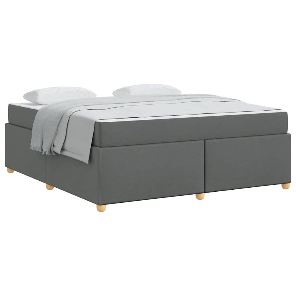 Bettgestell mit Matratze Dunkelgrau 180 x 200 cm Stoff