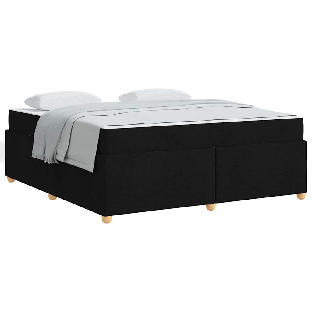 Bettgestell mit Matratze Schwarz 180 x 200 cm Stoff