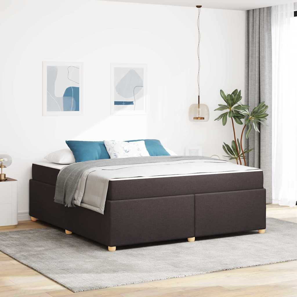 Bettgestell mit Matratze Dunkelbraun 180 x 200 cm Stoff