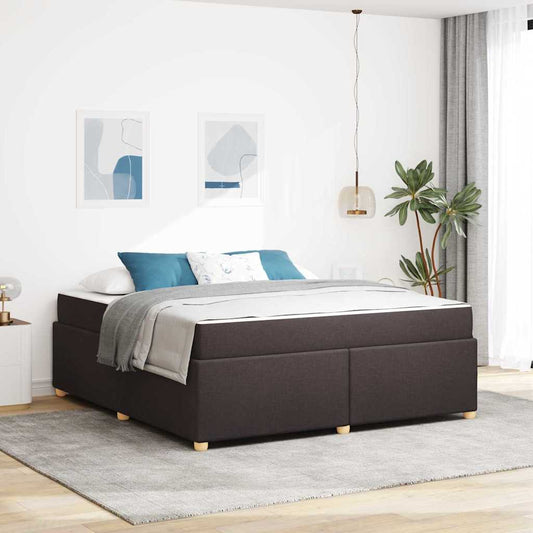 Bettgestell mit Matratze Dunkelbraun 180 x 200 cm Stoff