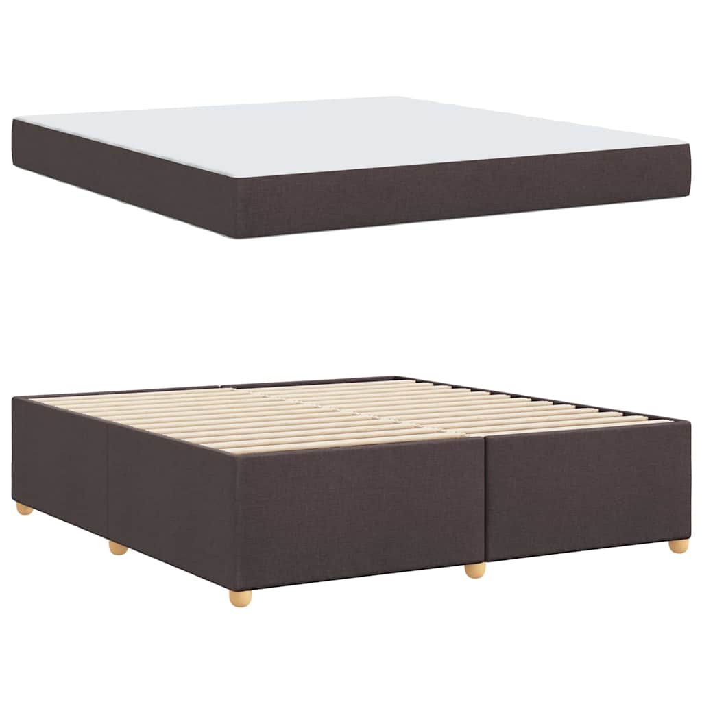 Bettgestell mit Matratze Dunkelbraun 180 x 200 cm Stoff
