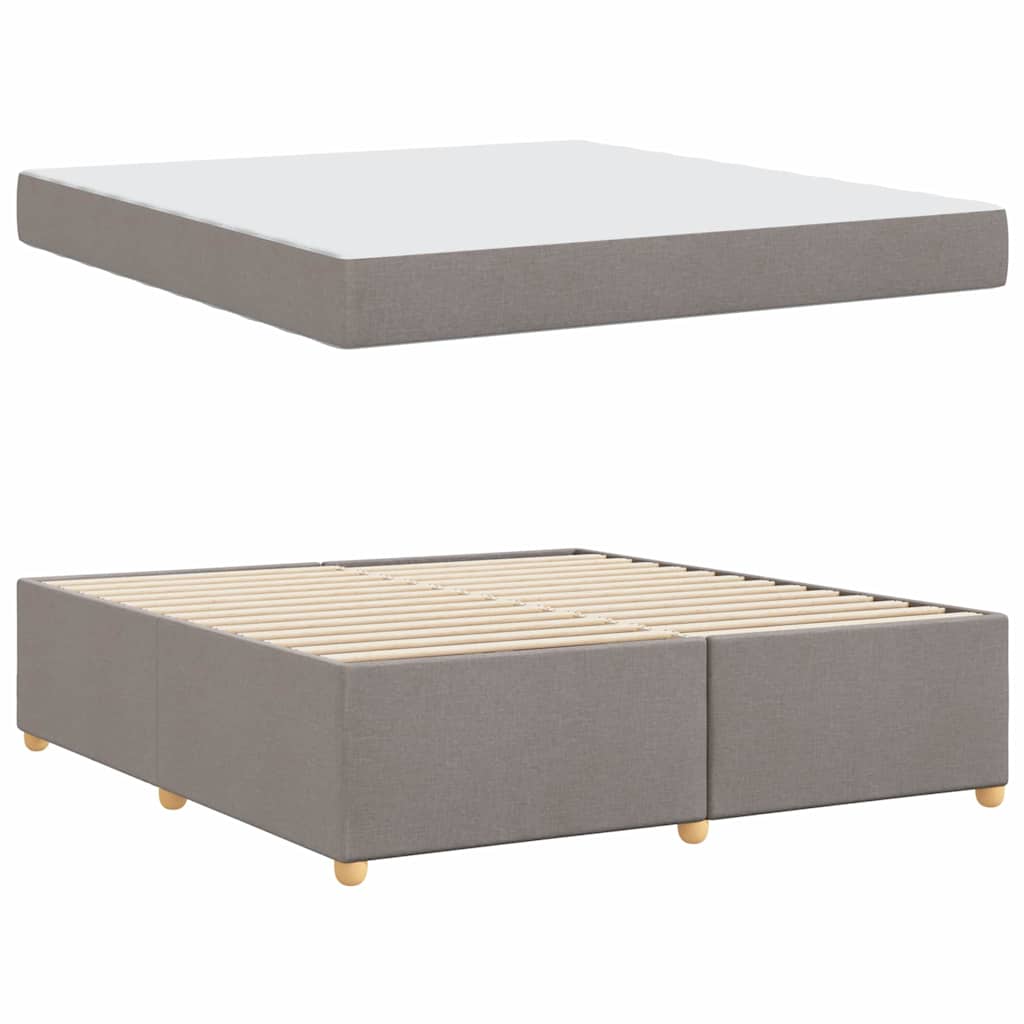 Bettgestell mit Matratze Taupe 180 x 200 cm Stoff