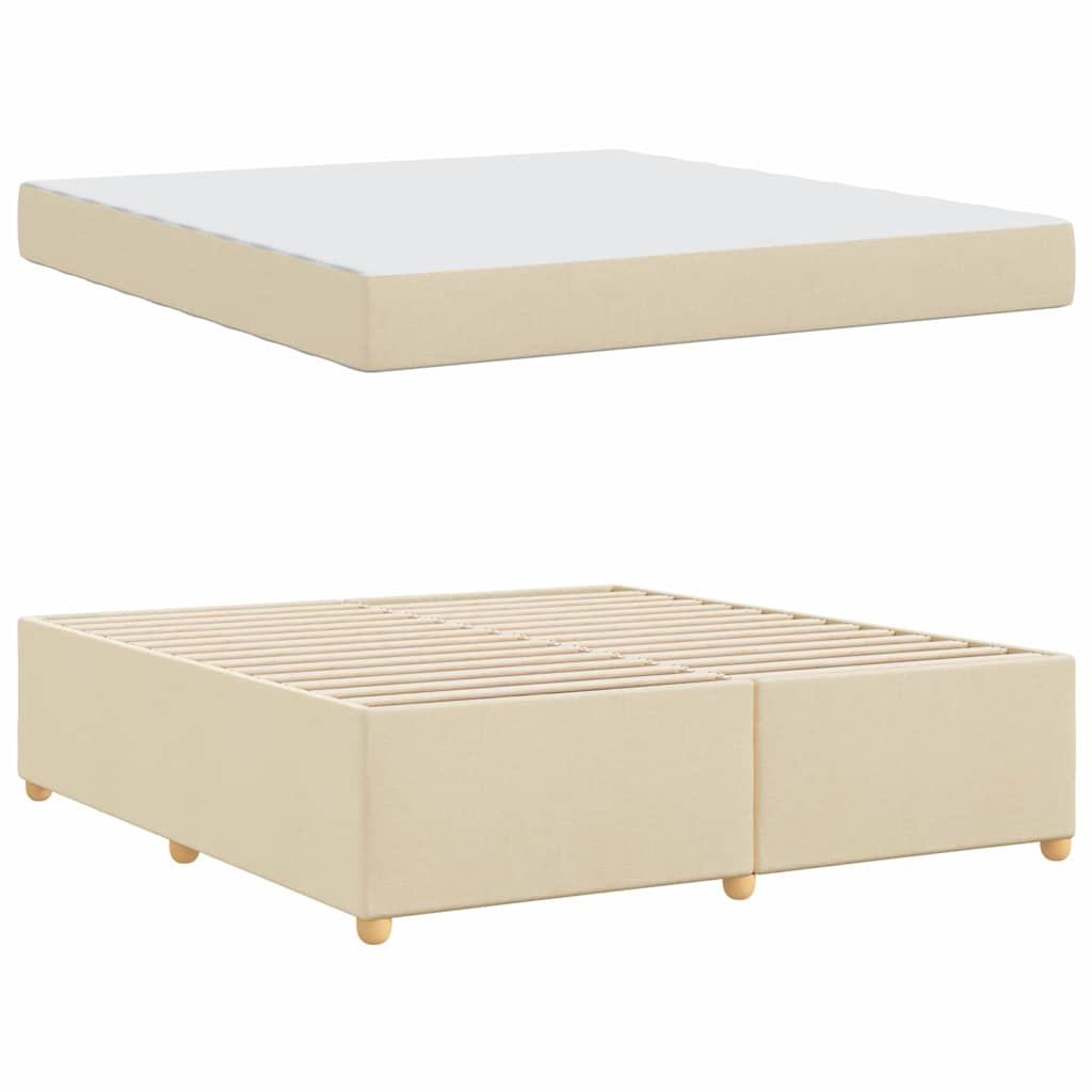 Bettgestell mit Matratze Creme 180 x 200 cm Stoff