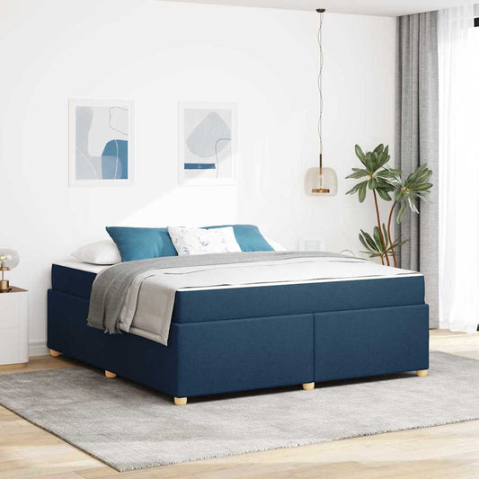 Bettgestell mit Matratze Blau 180 x 200 cm Stoff