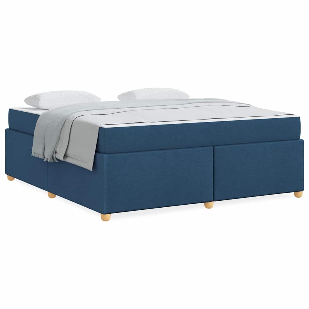 Bettgestell mit Matratze Blau 180 x 200 cm Stoff