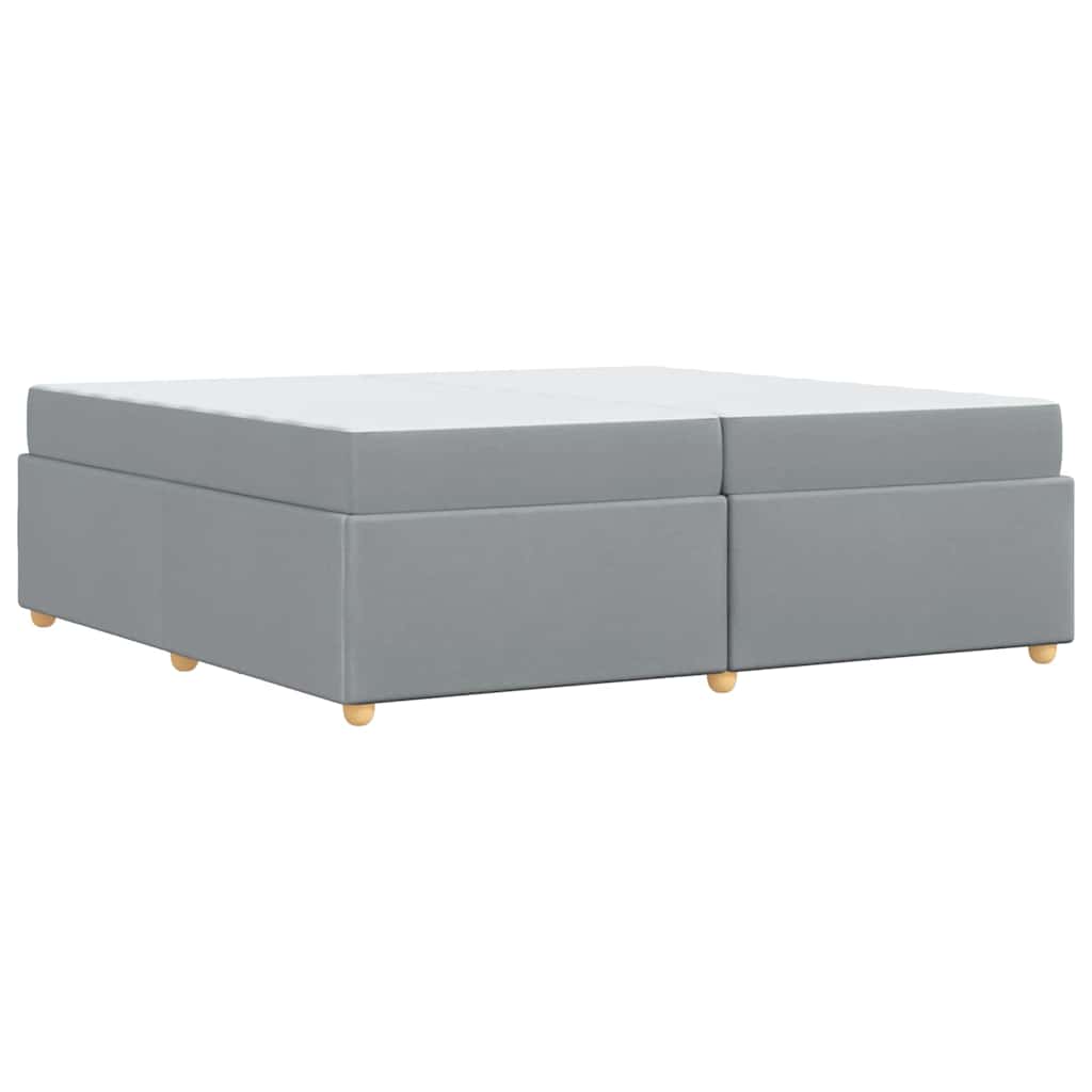 Bettgestell mit Matratze Hellgrau 200 x 200 cm Stoff